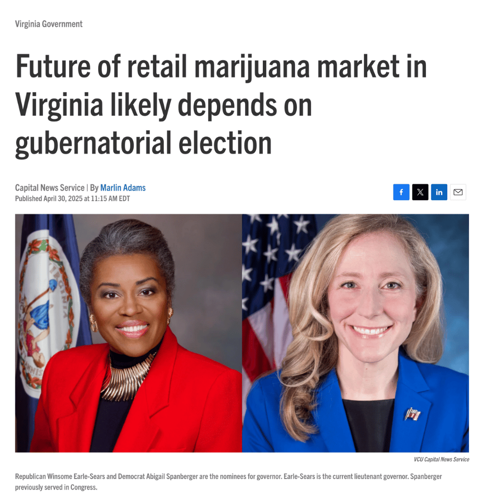 Portraits of Virginia gubernatorial candidates Winsome Earle-Sears and Abigail Spanberger
