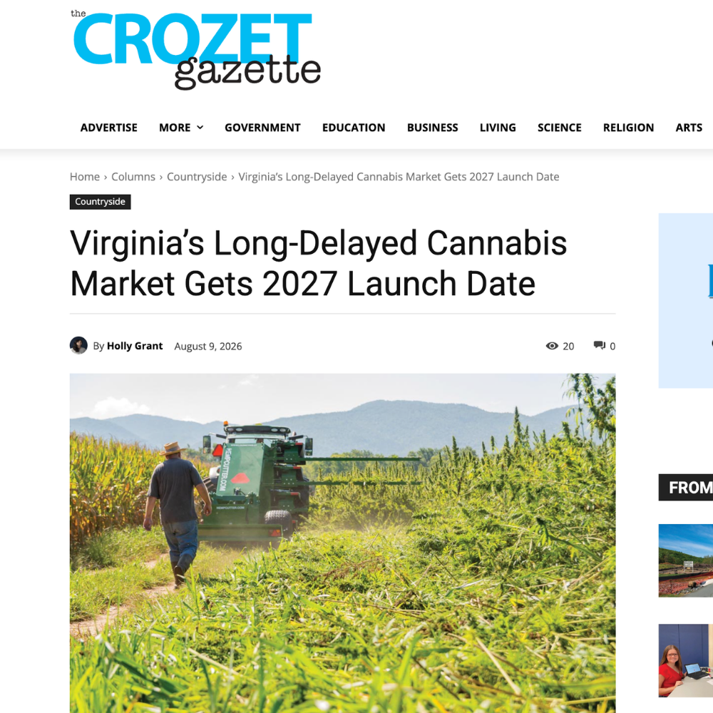 Virginia’s Long-Delayed Cannabis Market Gets 2027 Launch Date