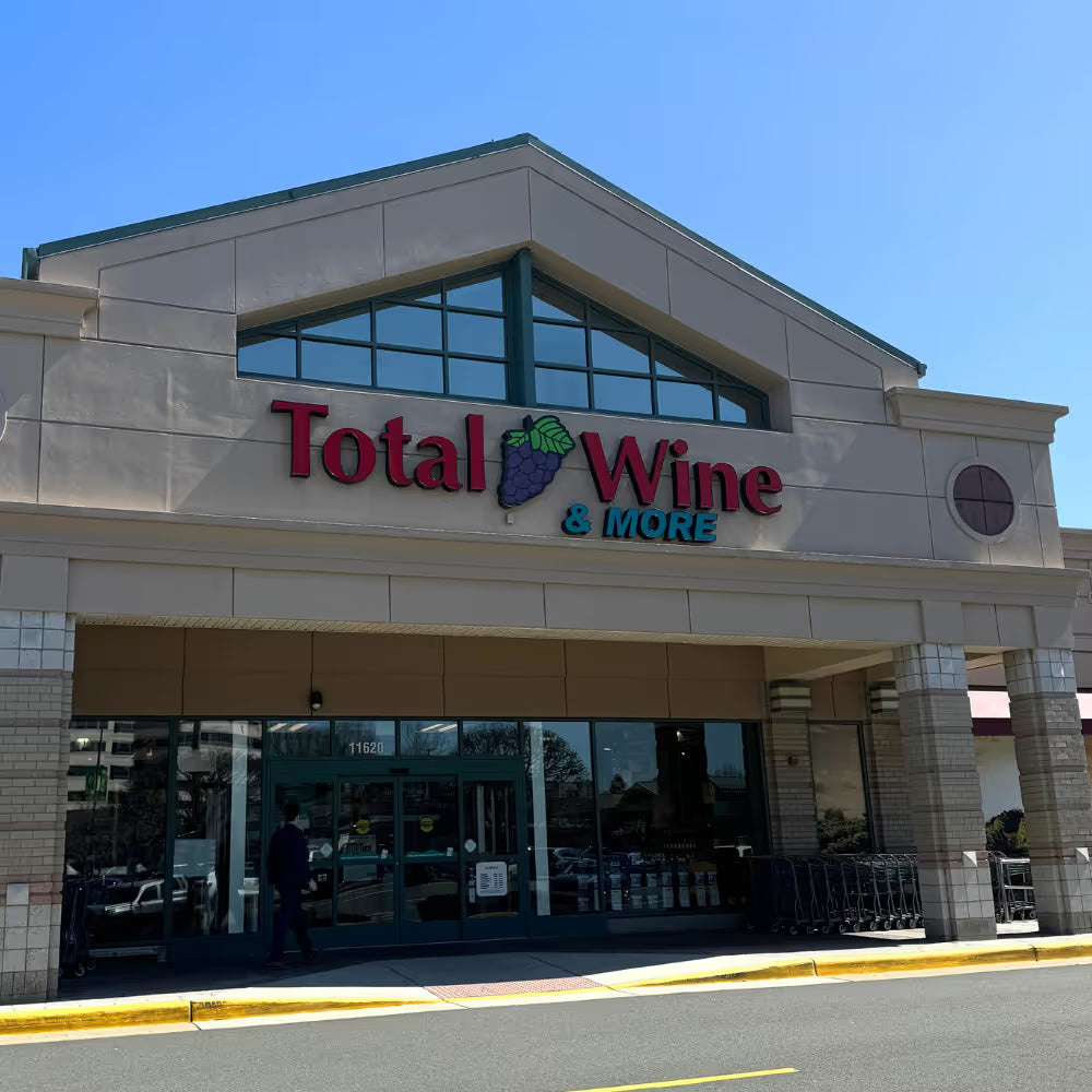 Total Wine and More storefront carrying Pure Shenandoah THC seltzer