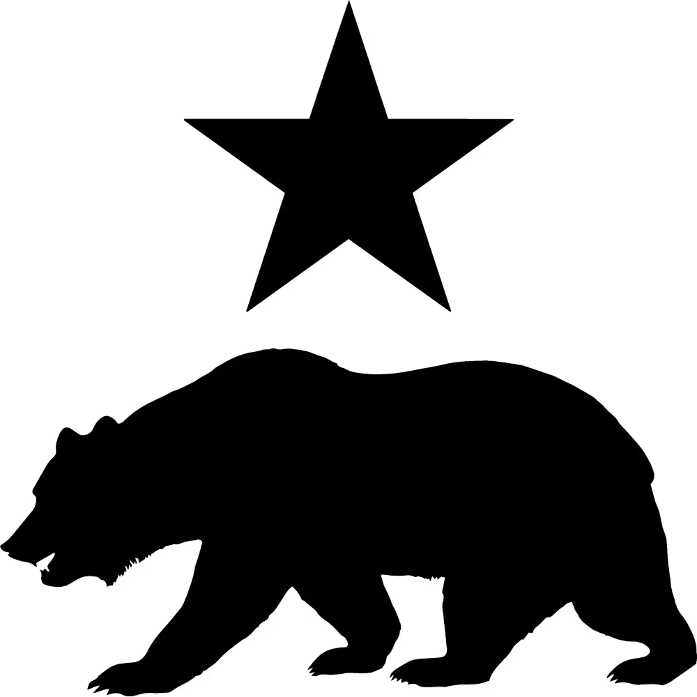 California bear logo representing 1996, when California became the first U.S. state to legalize medical cannabis.
