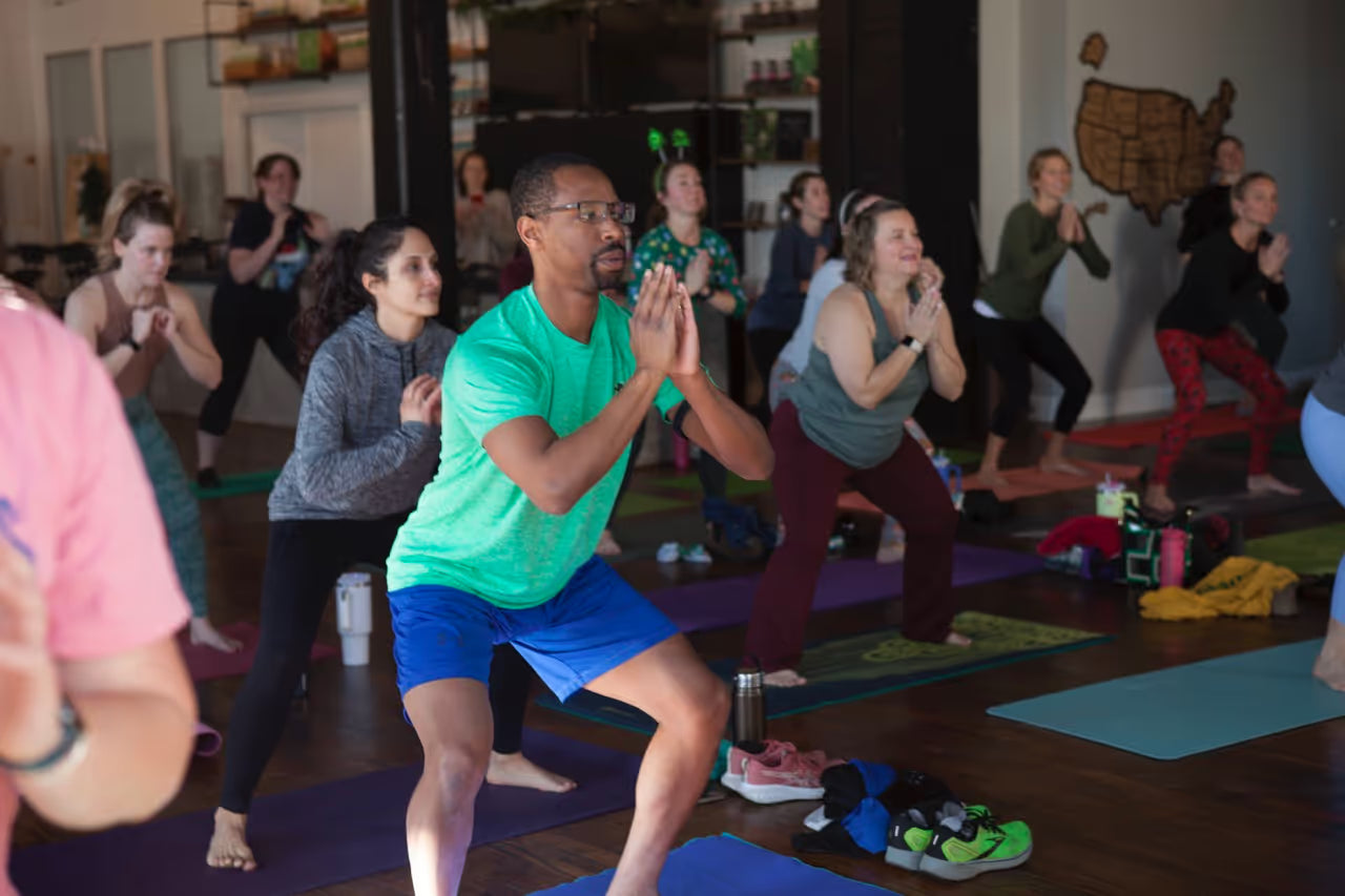 Pure Shenandoah hosting a yoga class in event space in Elkton Virginia.